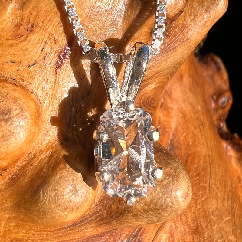 Phenakite Pendant Sterling Silver Faceted Gem #7937-Moldavite Life