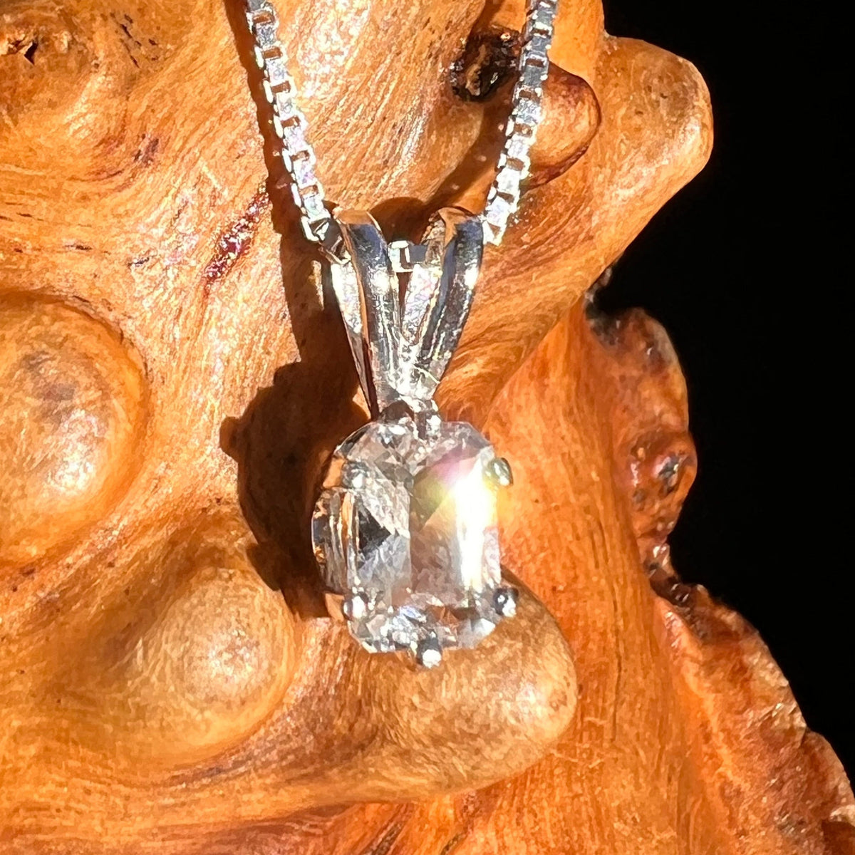 Phenakite Pendant Sterling Silver Faceted Gem #7939-Moldavite Life