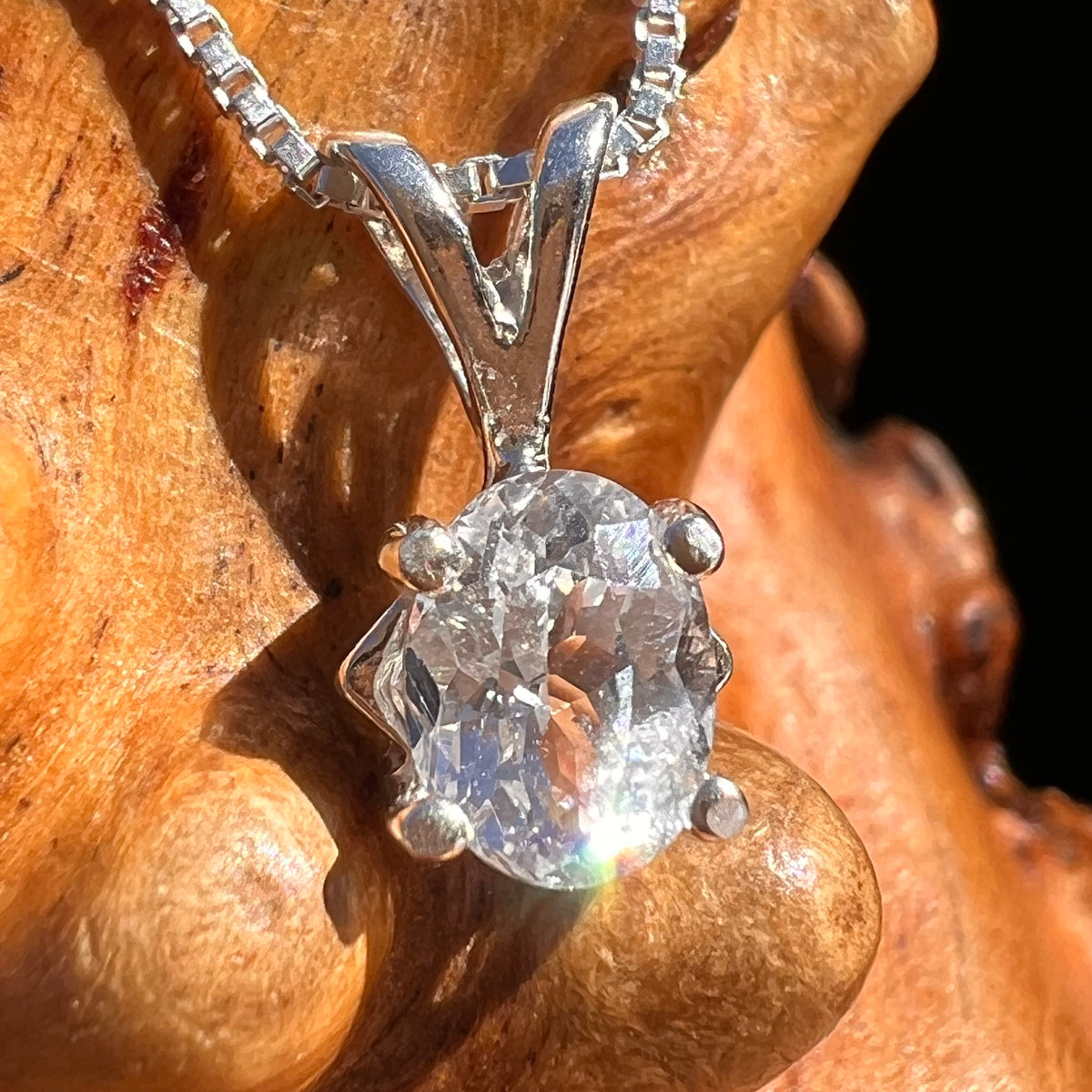 Phenakite Pendant Sterling Silver Faceted Gem #7959-Moldavite Life