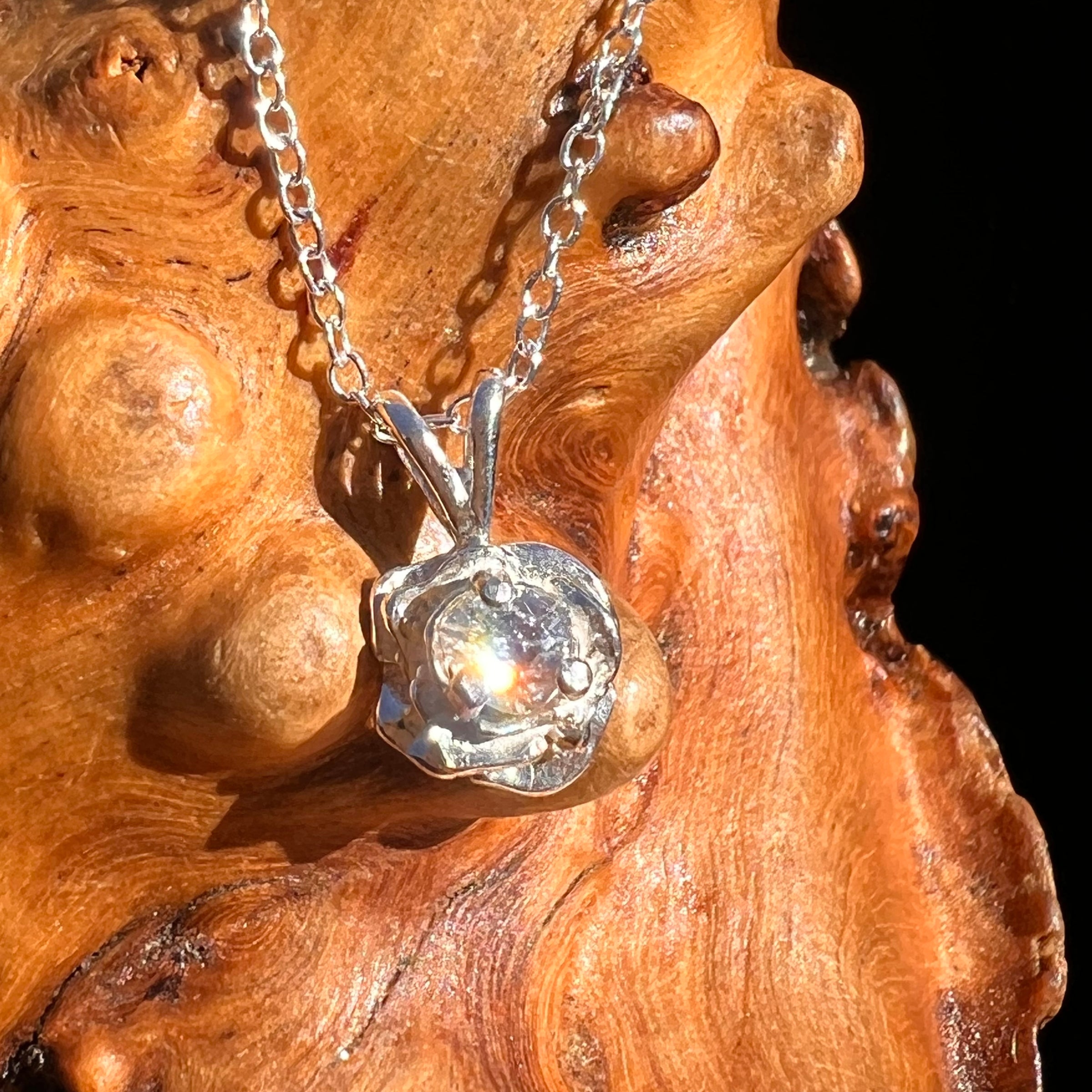 Phenakite Rose Necklace Sterling Silver Faceted Gem #7917-Moldavite Life