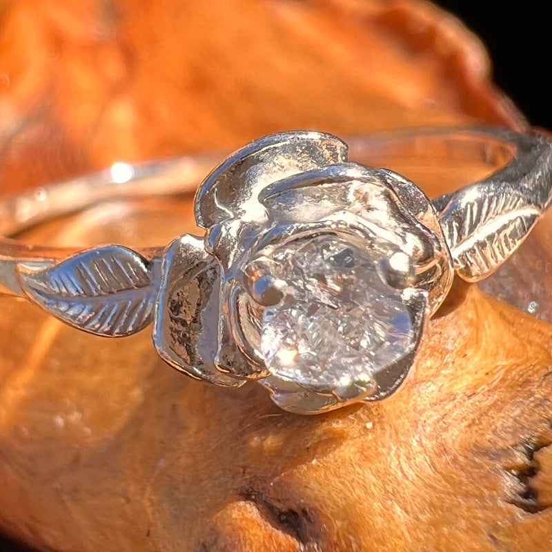 Phenakite Rose Ring Sterling Silver Size #8040-Moldavite Life