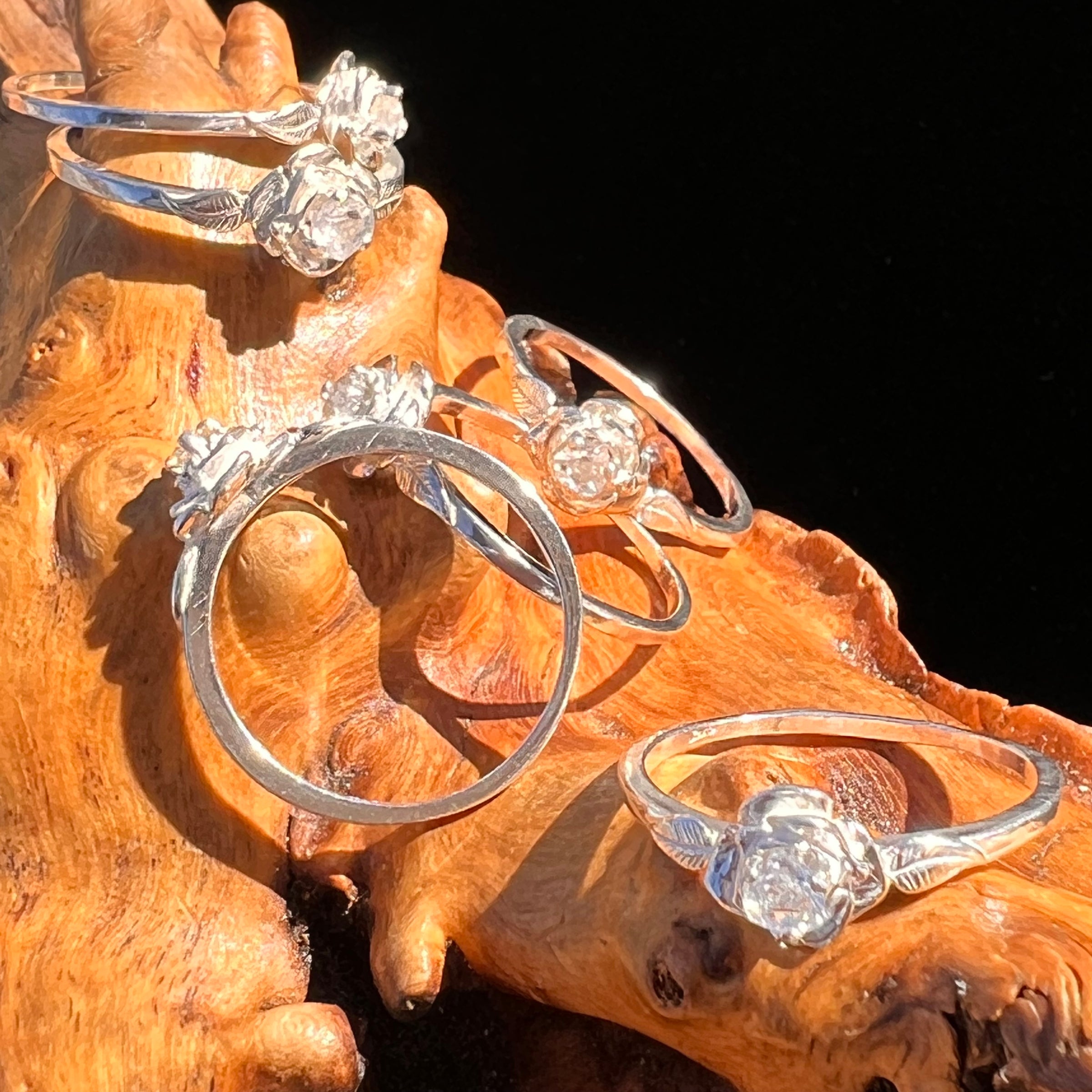 Phenakite Rose Ring Sterling Silver Size #8040-Moldavite Life