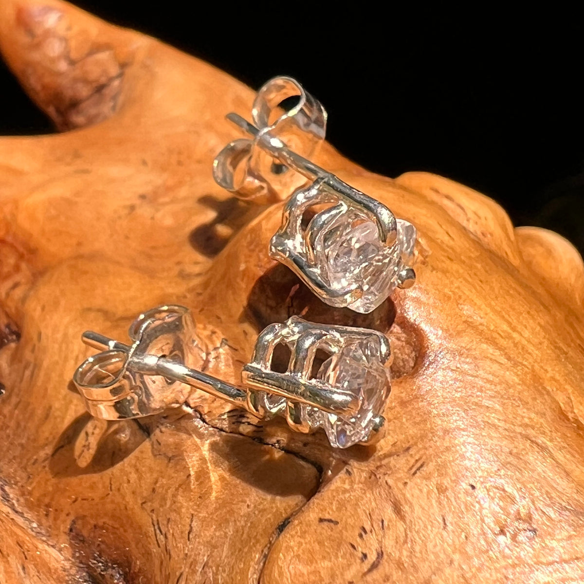 Phenakite Stud Earrings Sterling Silver #8587-Moldavite Life