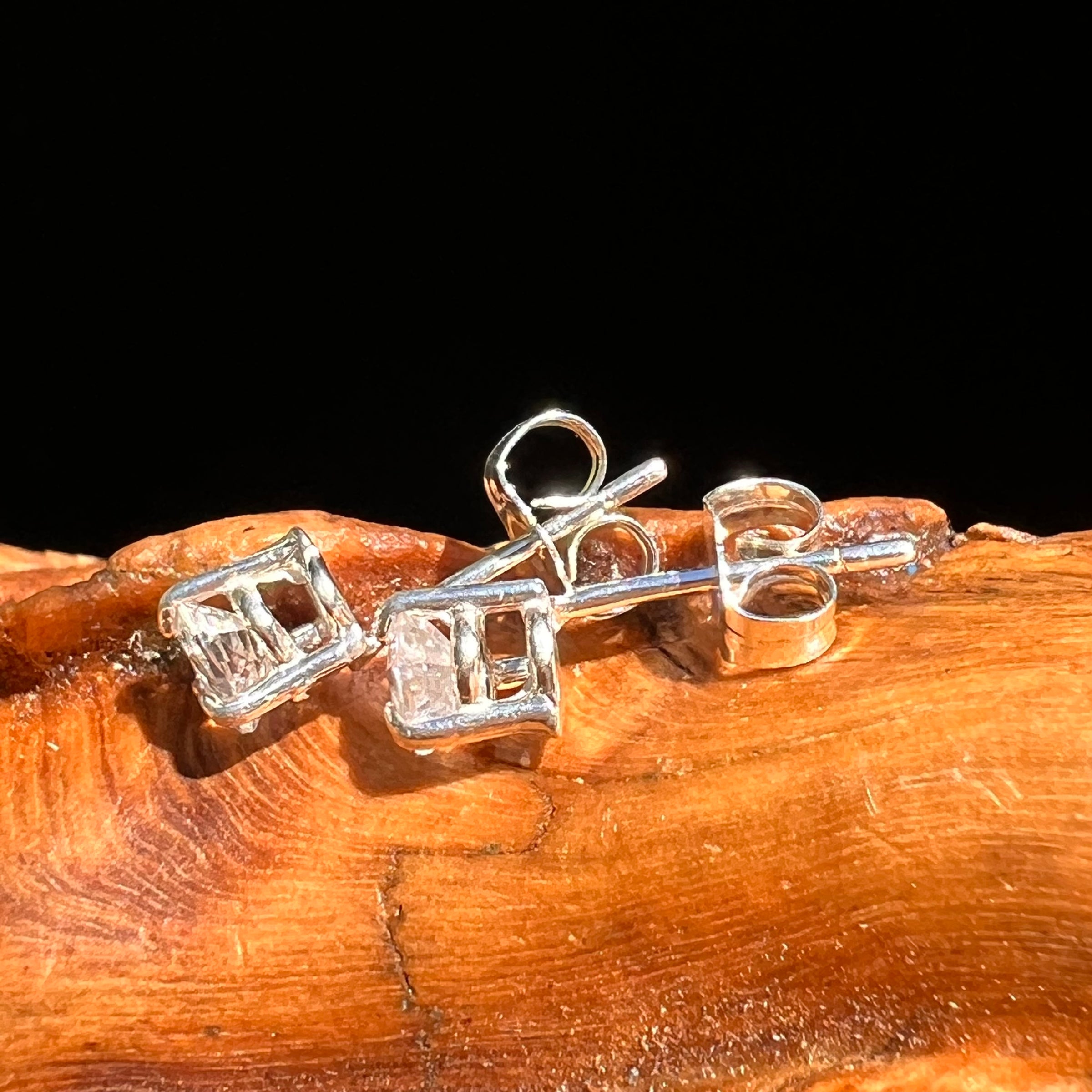 Phenakite Stud Earrings Sterling Silver #8587-Moldavite Life