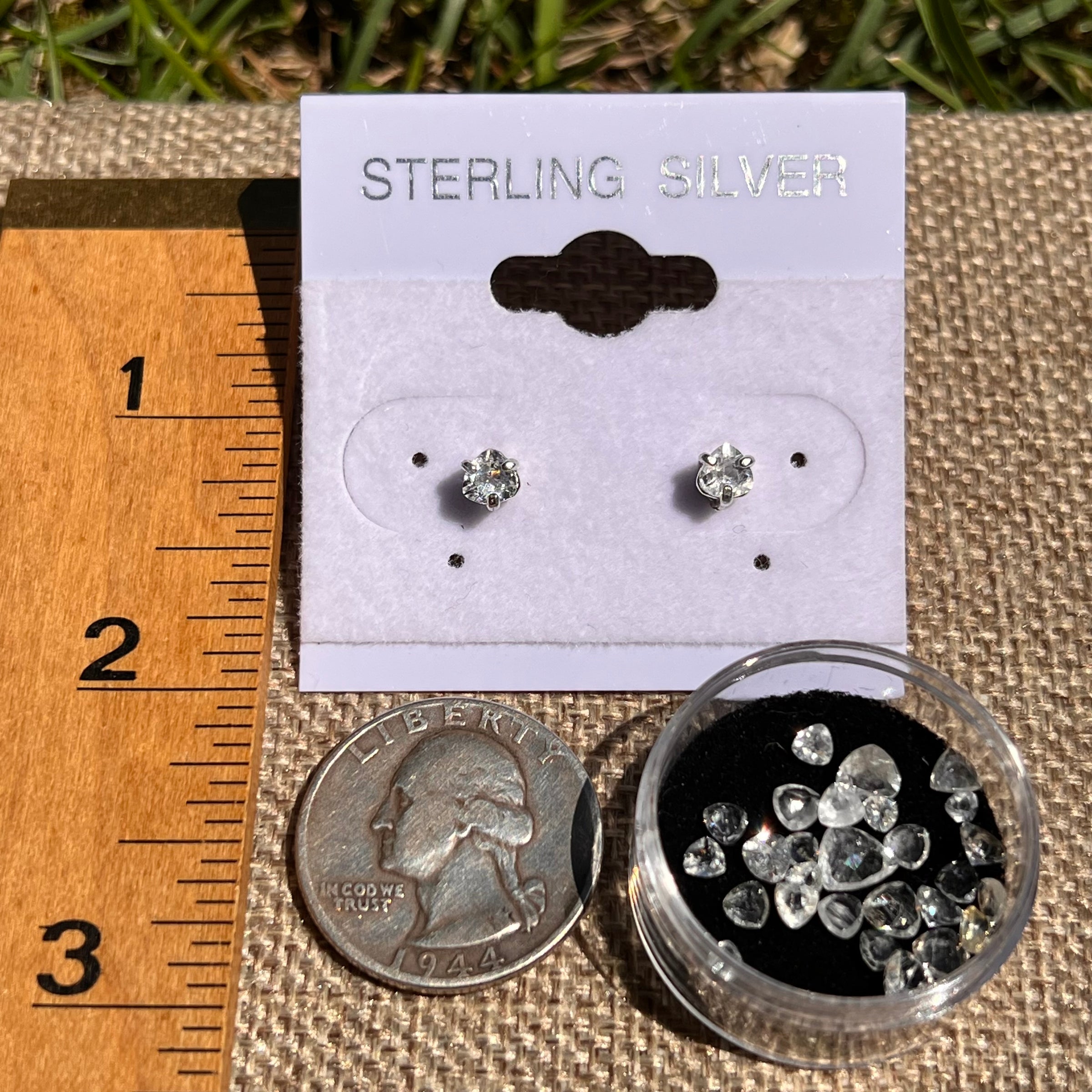 Phenakite Stud Earrings Sterling Silver #8587-Moldavite Life