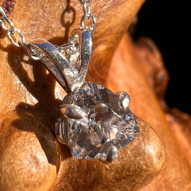 Phenakite Trillion Necklace Sterling Silver #8039-Moldavite Life