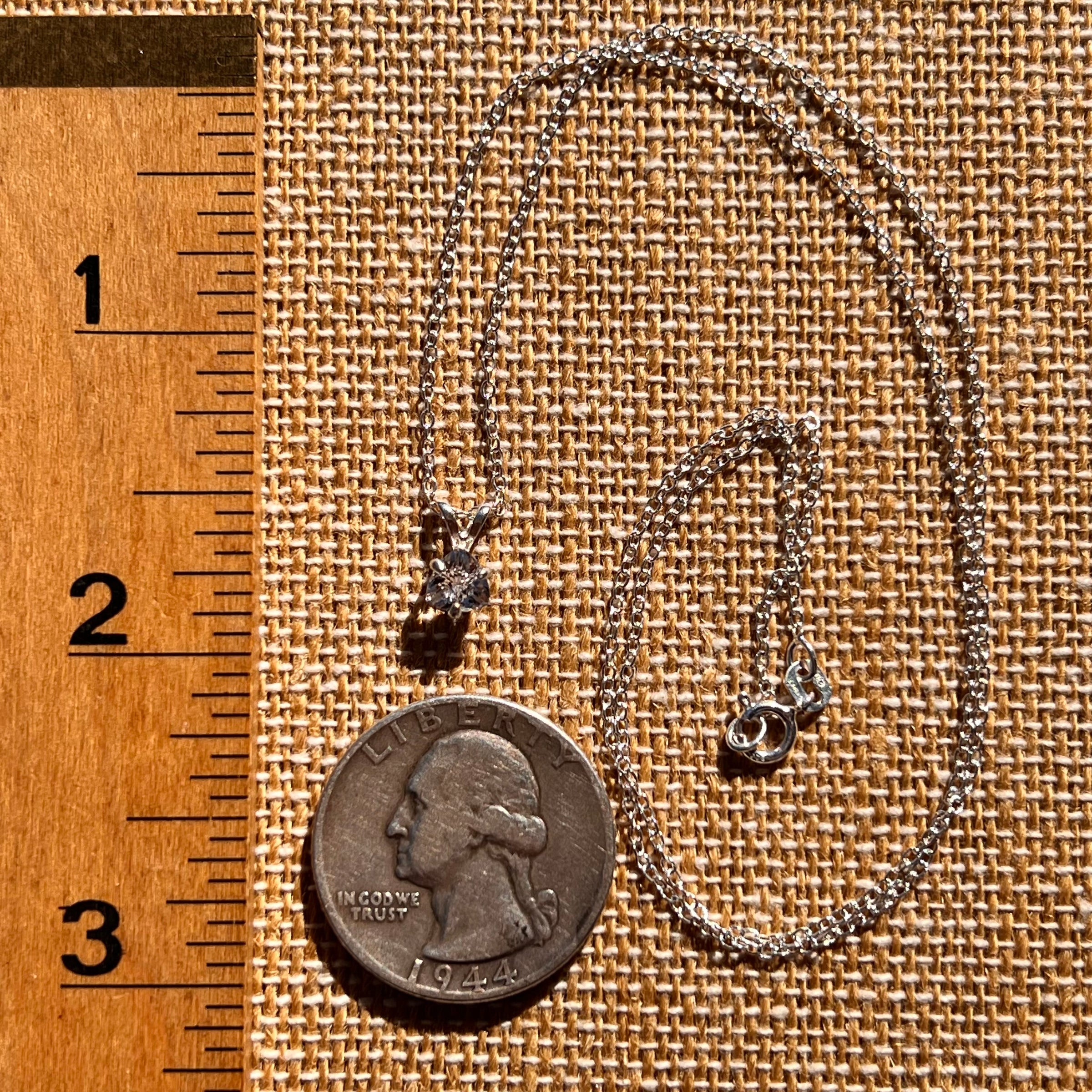 Phenakite Trillion Necklace Sterling Silver #8039-Moldavite Life