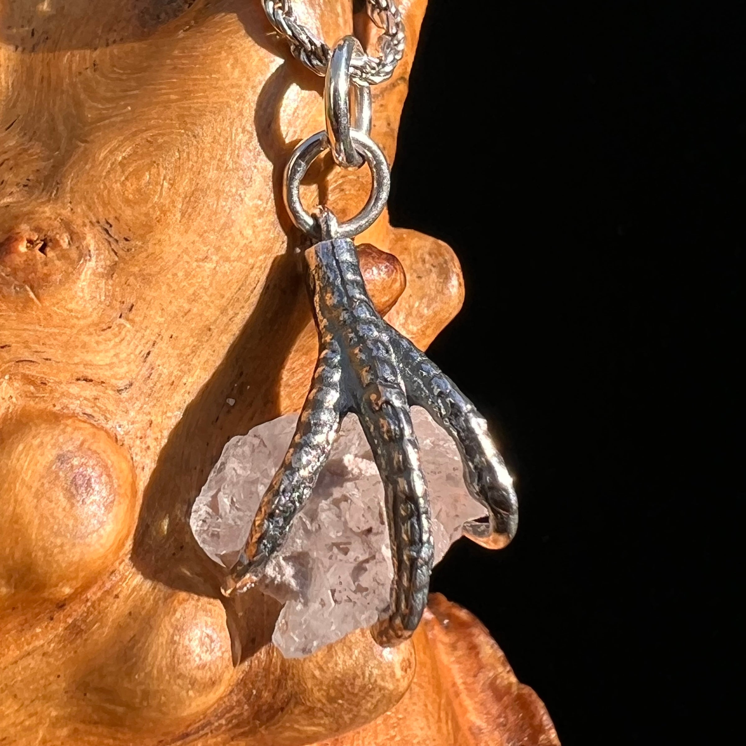 Pollucite Claw Pendant Sterling Silver #6792-Moldavite Life