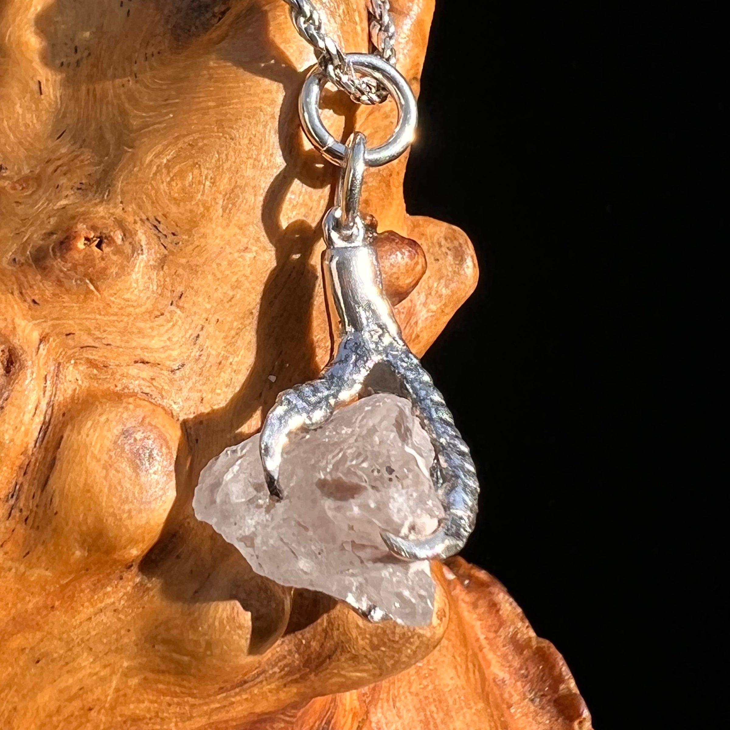 Pollucite Claw Pendant Sterling Silver #6792-Moldavite Life