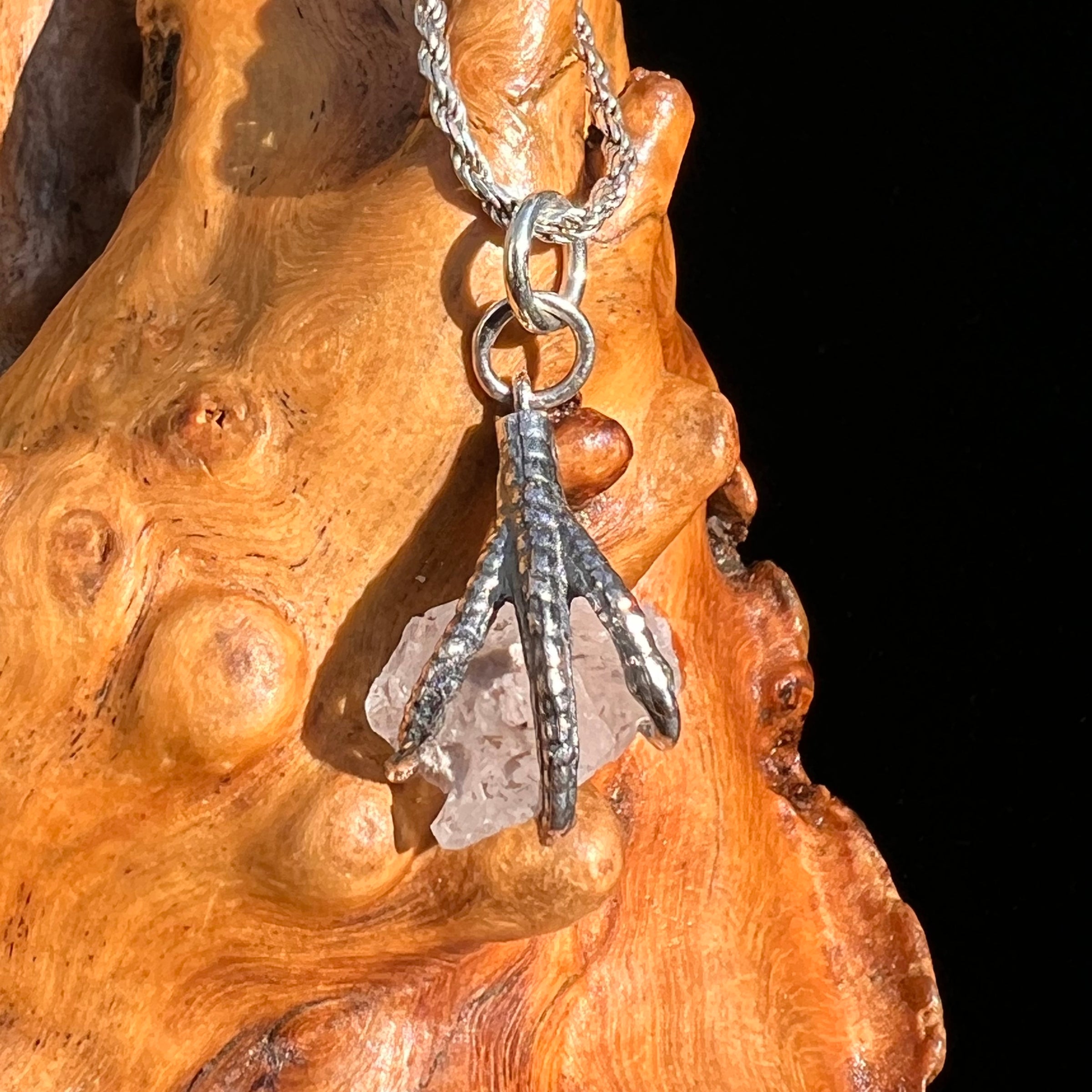 Pollucite Claw Pendant Sterling Silver #6792-Moldavite Life