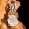 Pollucite & Moldavite Necklace Sterling Silver #6796-Moldavite Life
