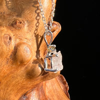 Pollucite & Moldavite Necklace Sterling Silver #6796-Moldavite Life