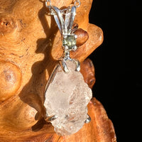 Pollucite & Moldavite Necklace Sterling Silver #6797-Moldavite Life