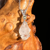 Pollucite & Moldavite Necklace Sterling Silver #6797-Moldavite Life