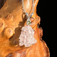 Pollucite & Moldavite Necklace Sterling Silver #6798-Moldavite Life