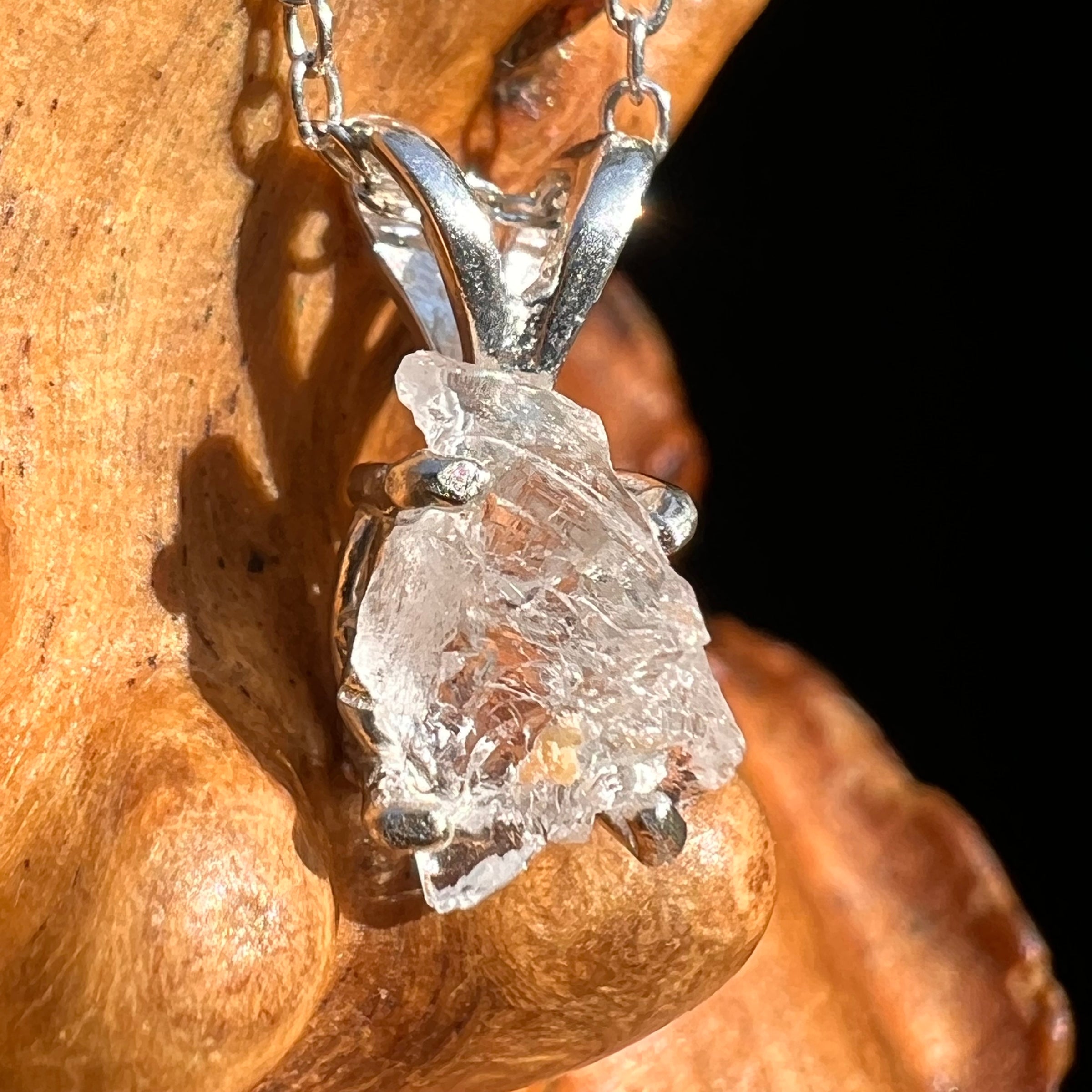 Pollucite Necklace Sterling Silver #6788-Moldavite Life