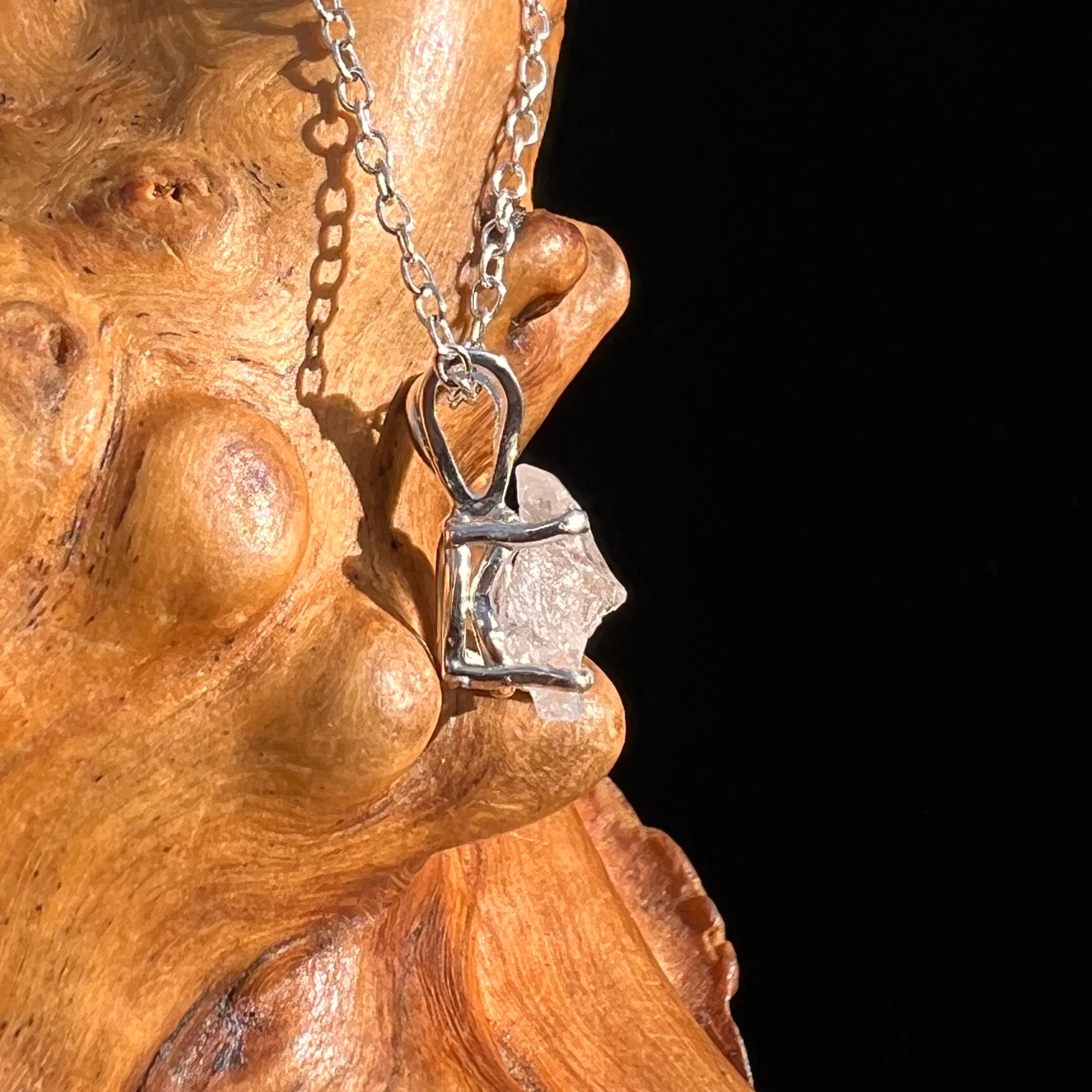 Pollucite Necklace Sterling Silver #6788-Moldavite Life