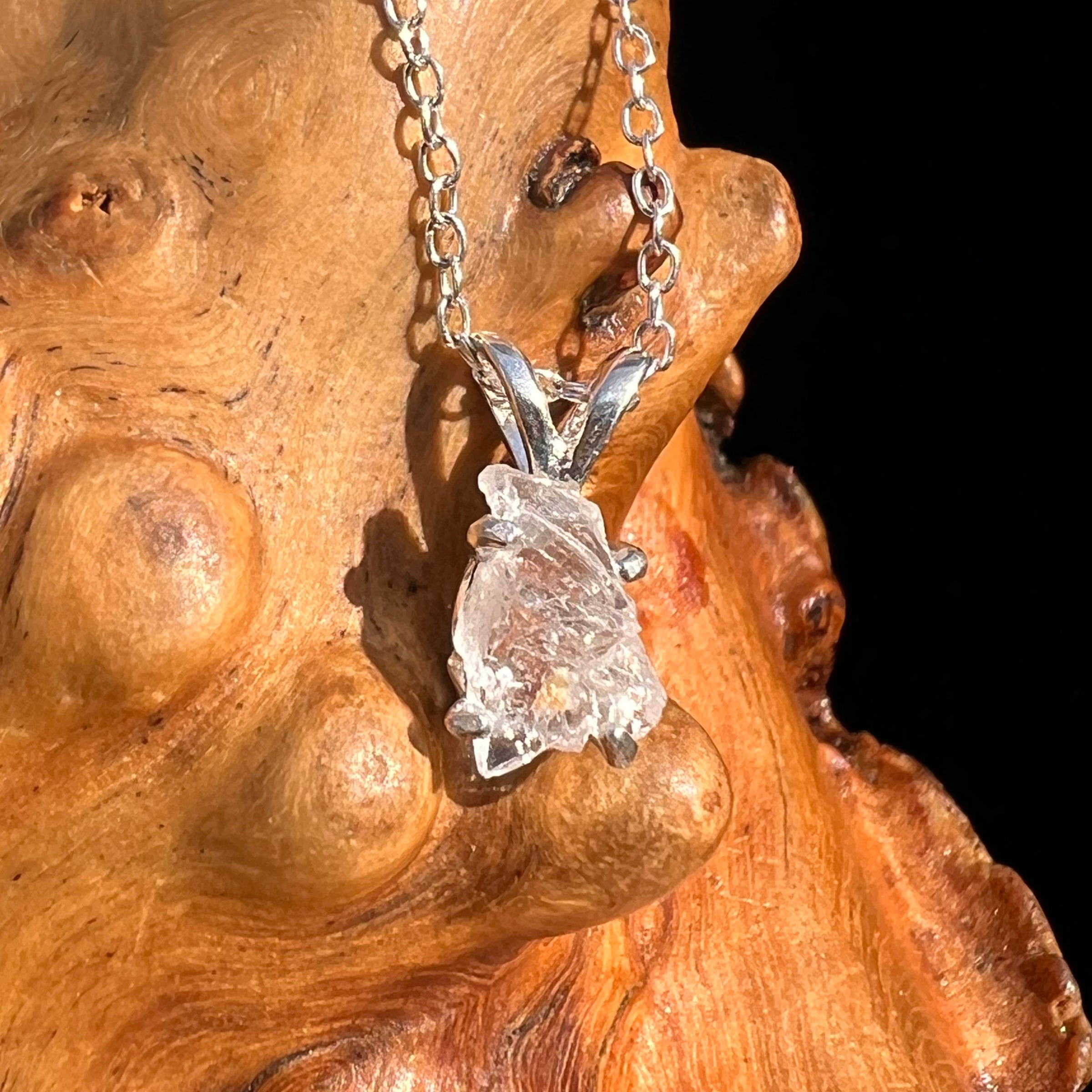 Pollucite Necklace Sterling Silver #6788-Moldavite Life