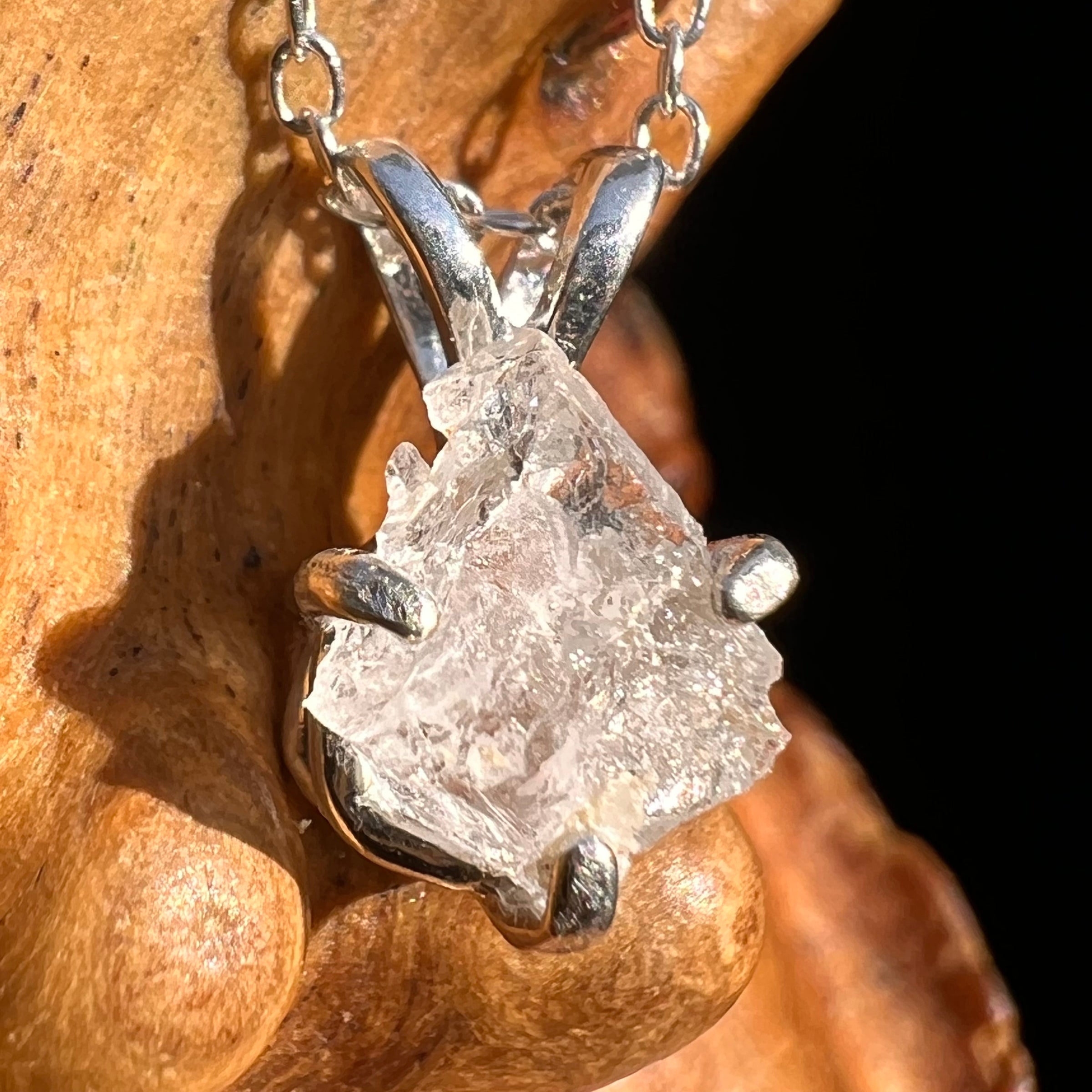 Pollucite Necklace Sterling Silver #6790-Moldavite Life