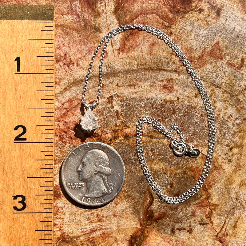 Pollucite Necklace Sterling Silver #6790-Moldavite Life