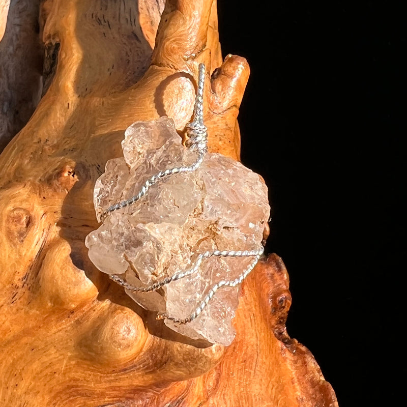 Pollucite Wire Pendant Sterling Silver #6793-Moldavite Life