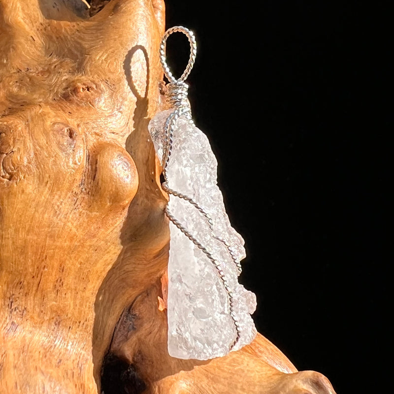 Pollucite Wire Pendant Sterling Silver #6794-Moldavite Life