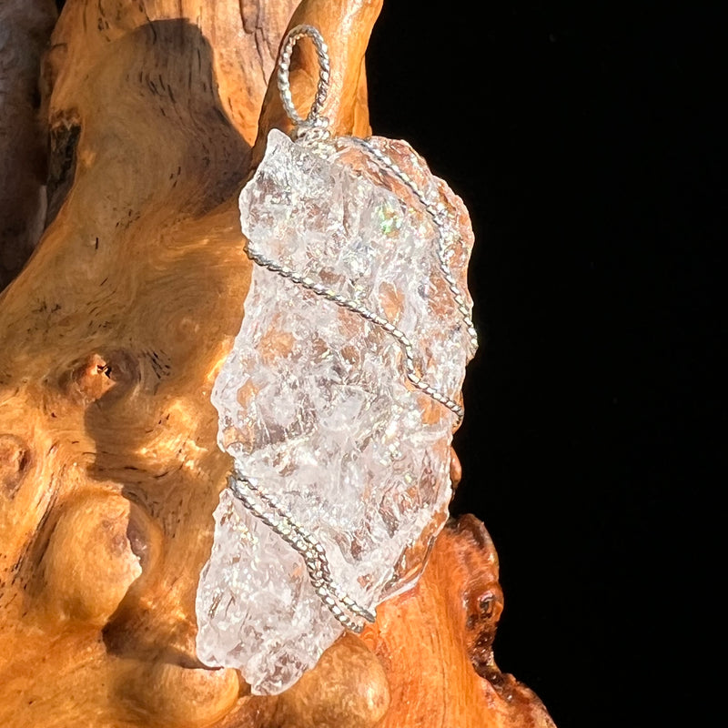 Pollucite Wire Pendant Sterling Silver #6795-Moldavite Life