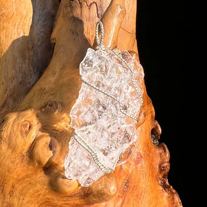 Pollucite Wire Pendant Sterling Silver #6795-Moldavite Life