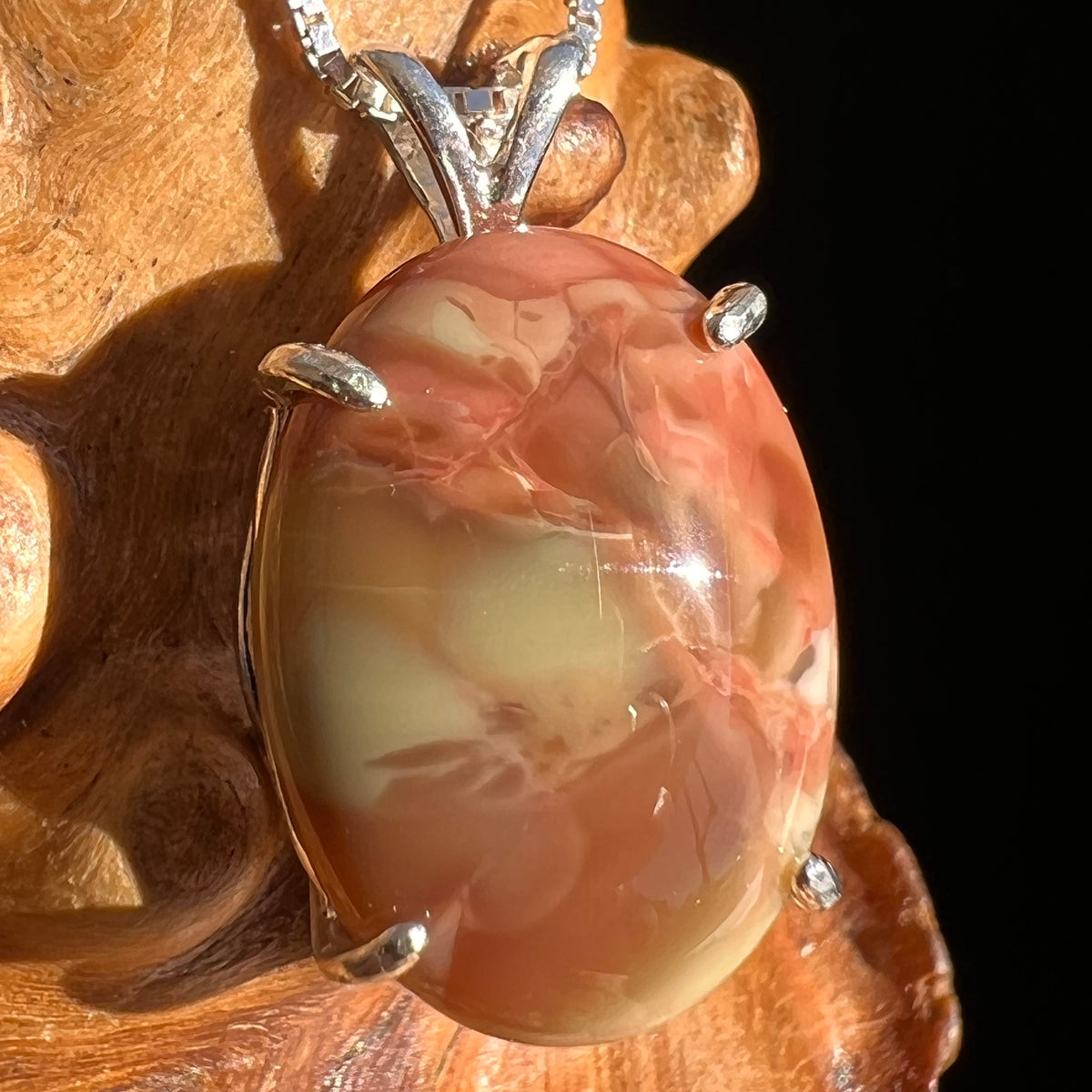 Polychrome Jasper Pendant Sterling Silver #3446-Moldavite Life