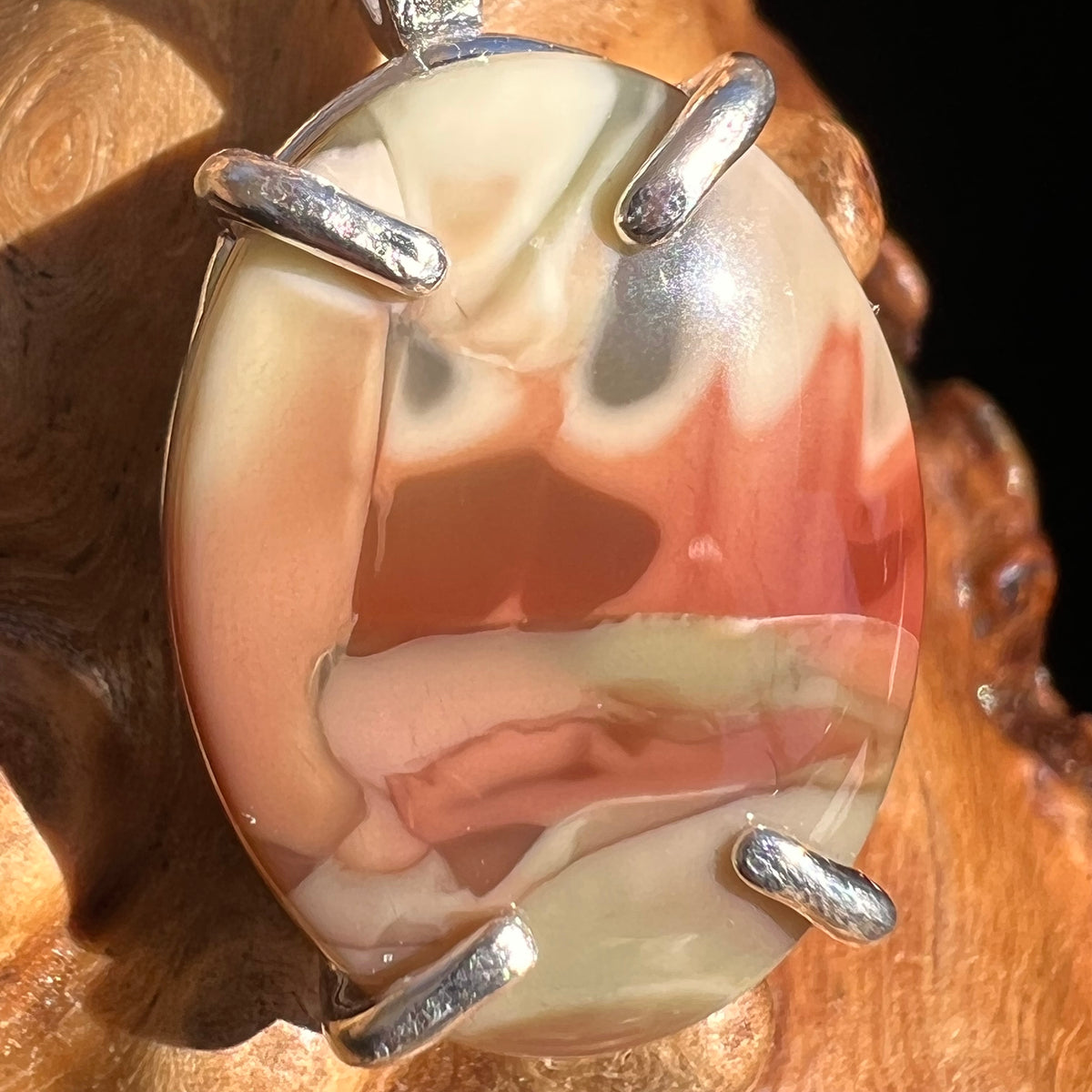 Polychrome Jasper Pendant Sterling Silver #3447-Moldavite Life