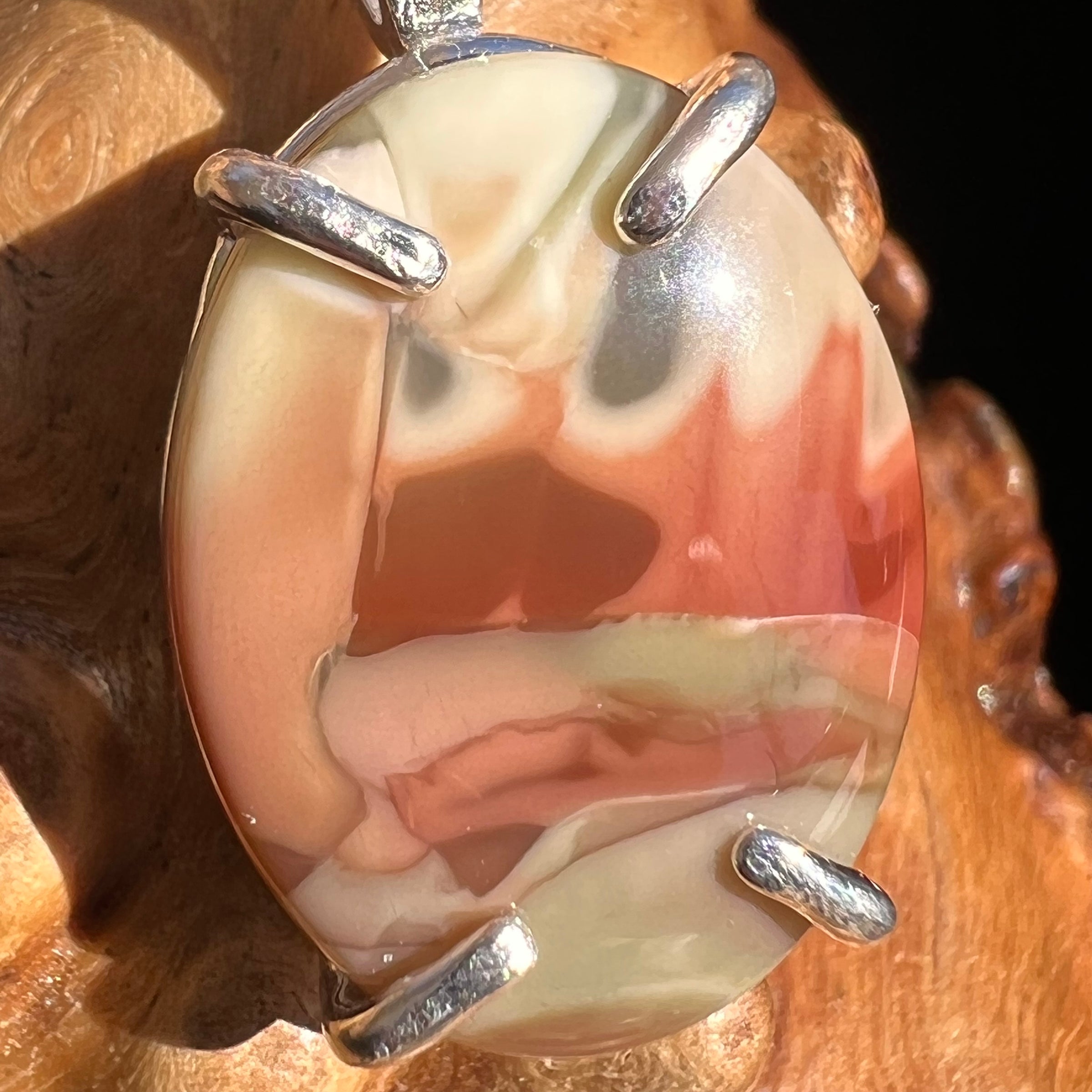 Polychrome Jasper Pendant Sterling Silver #3447-Moldavite Life