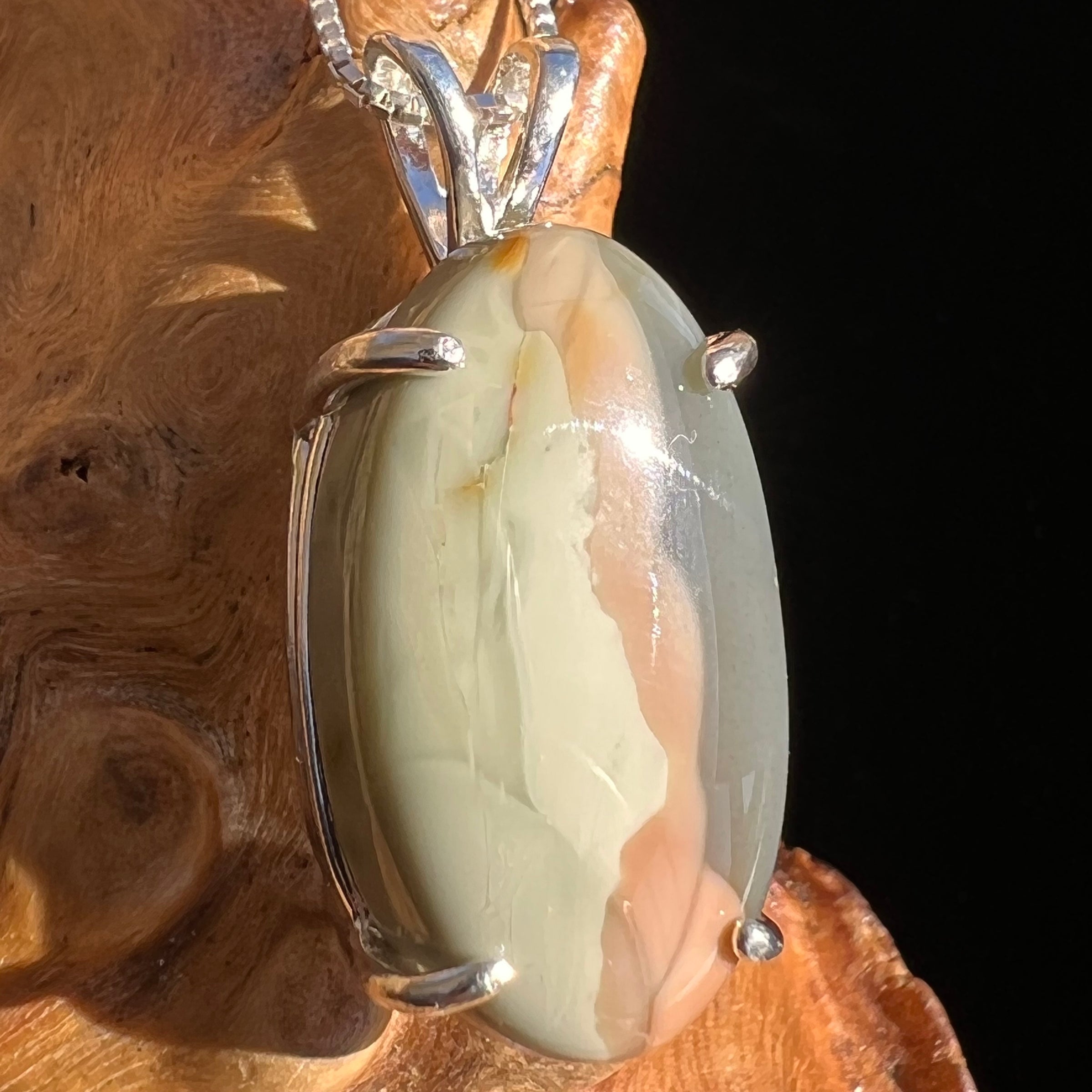 Polychrome Jasper Pendant Sterling Silver #3448-Moldavite Life