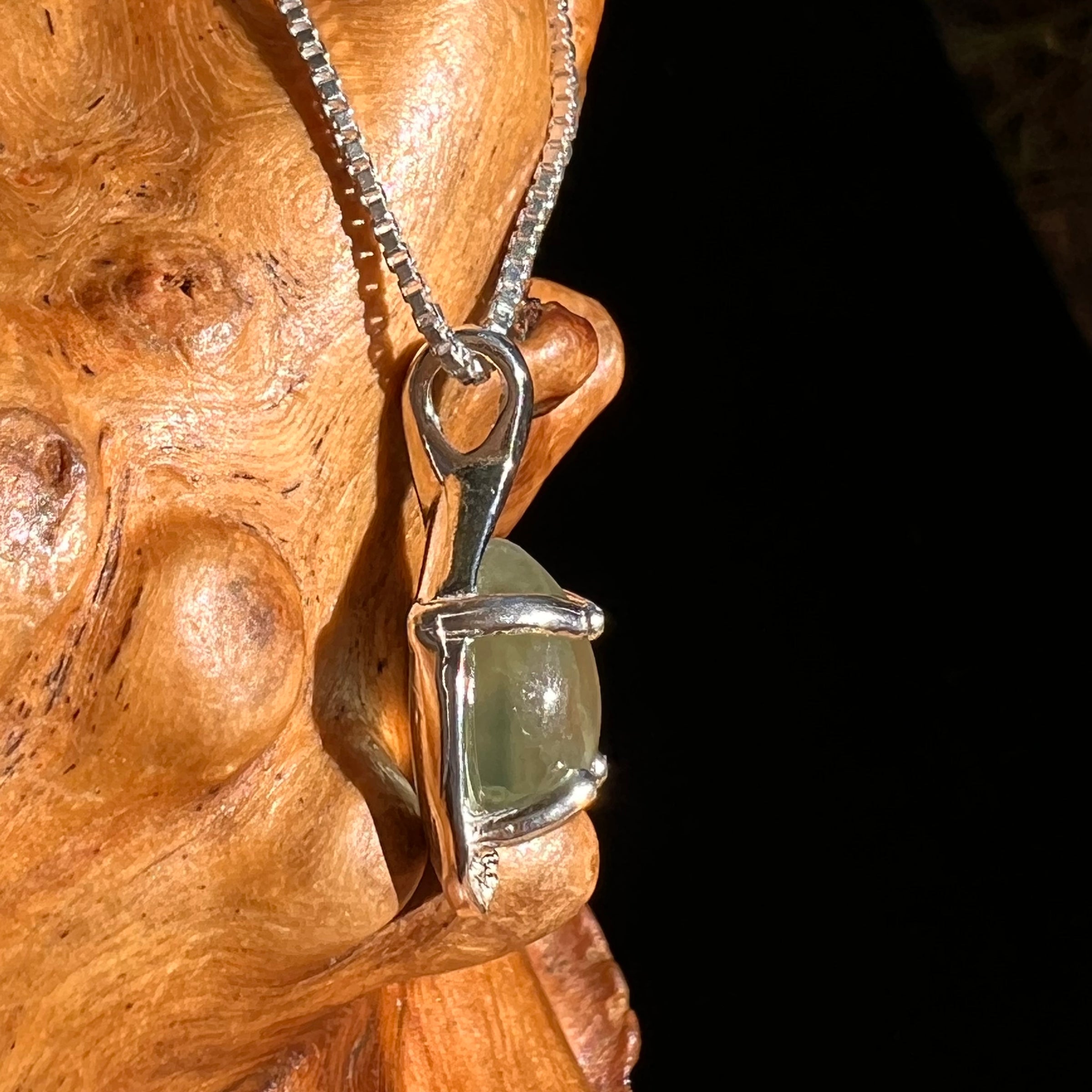 Prehnite Drop Pendant Sterling Silver #6729-Moldavite Life