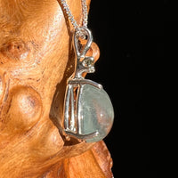 Prehnite & Moldavite Pendant Sterling Silver #6727-Moldavite Life