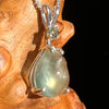 Prehnite & Moldavite Pendant Sterling Silver #6728-Moldavite Life