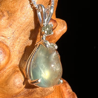 Prehnite & Moldavite Pendant Sterling Silver #6728-Moldavite Life