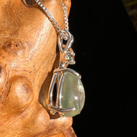 Prehnite & Moldavite Pendant Sterling Silver #6728-Moldavite Life