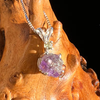 Purple Apatite & Moldavite Necklace Sterling #5992-Moldavite Life