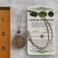 Purple Apatite & Moldavite Necklace Sterling #5993-Moldavite Life