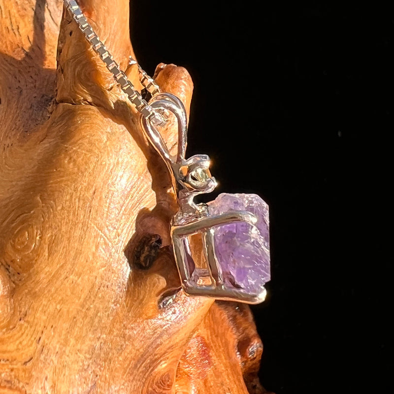 Purple Apatite & Moldavite Necklace Sterling #5998-Moldavite Life