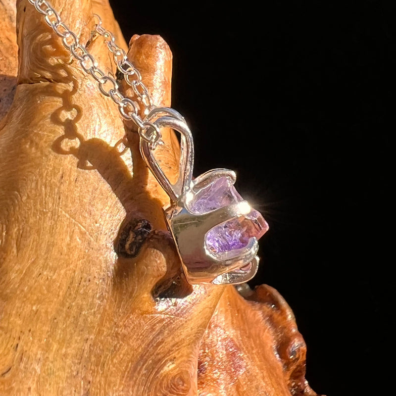 Purple Apatite Necklace Sterling Silver #5966-Moldavite Life