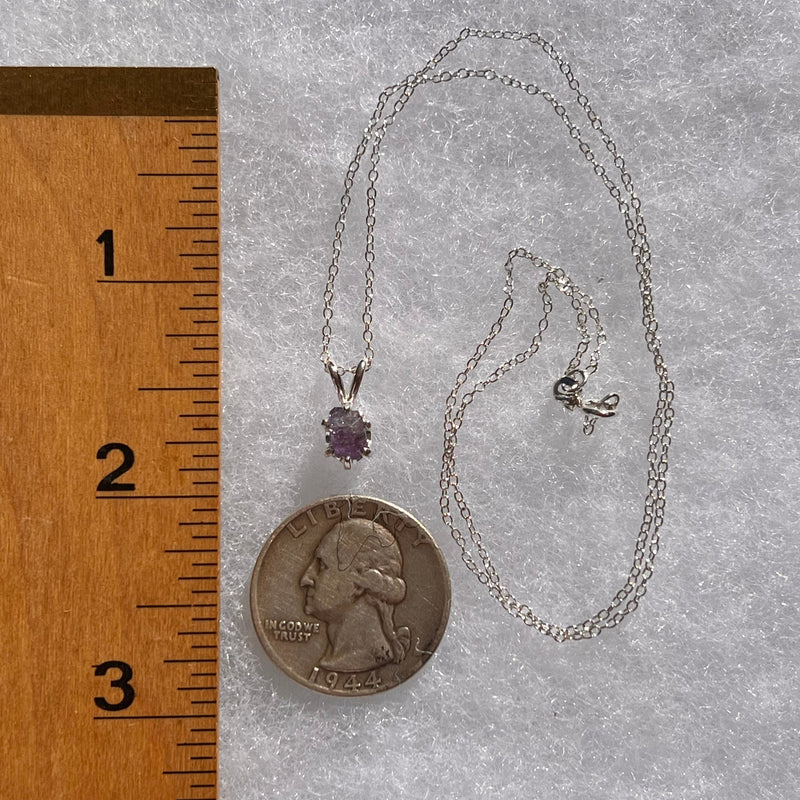 Purple Apatite Necklace Sterling Silver #5967-Moldavite Life