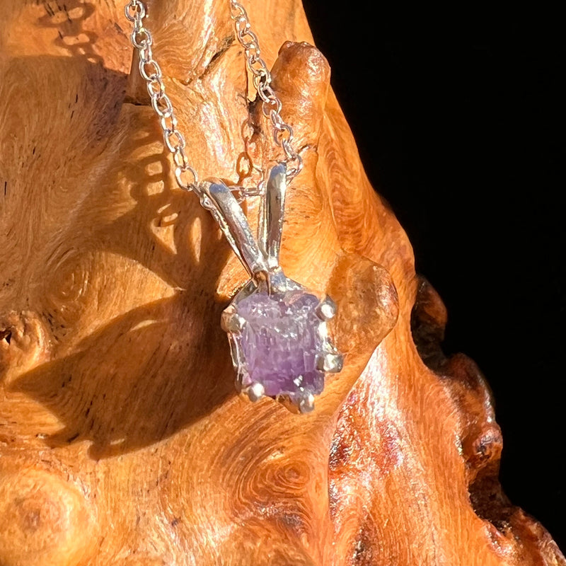 Purple Apatite Necklace Sterling Silver #5970-Moldavite Life