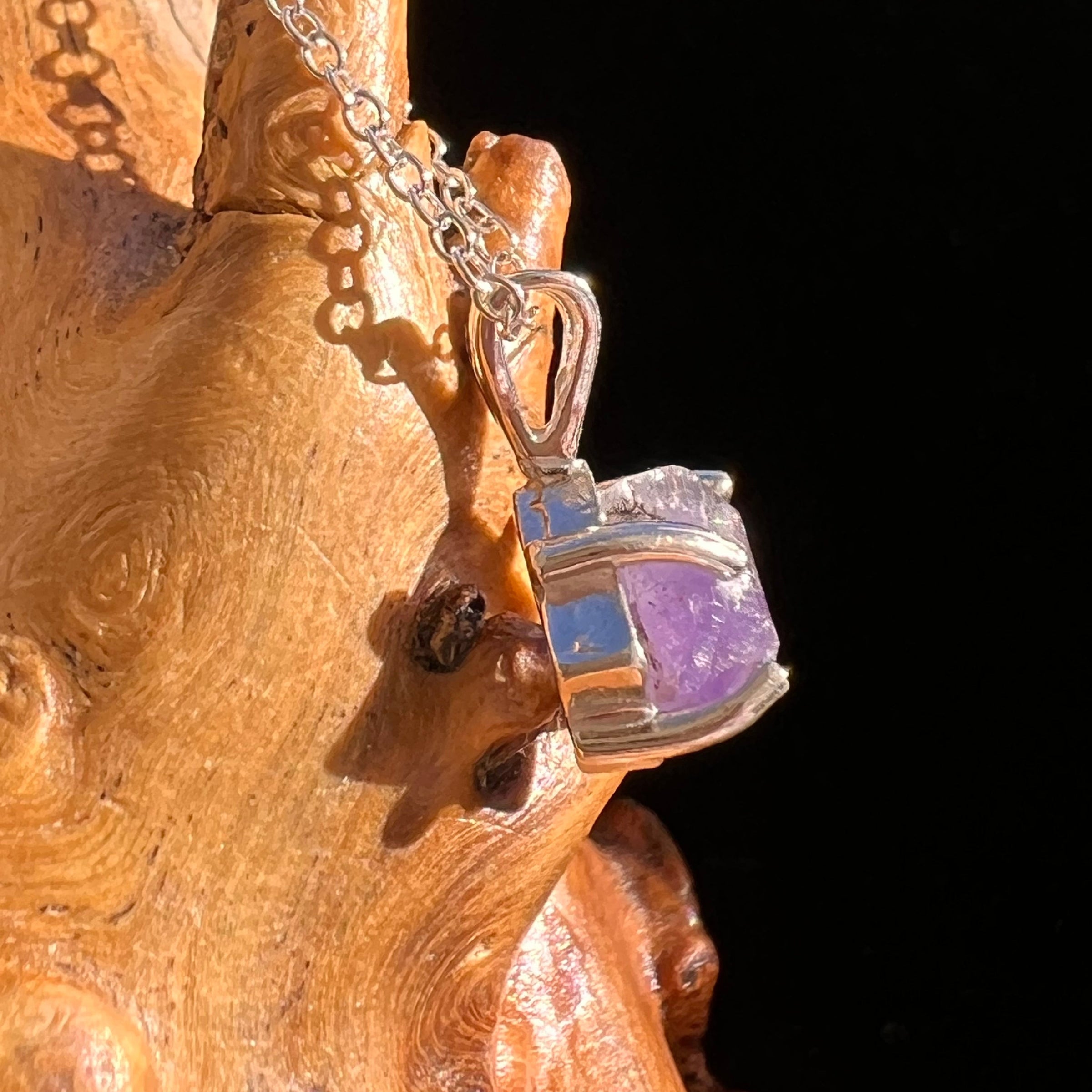 Purple Apatite Necklace Sterling Silver #5973-Moldavite Life