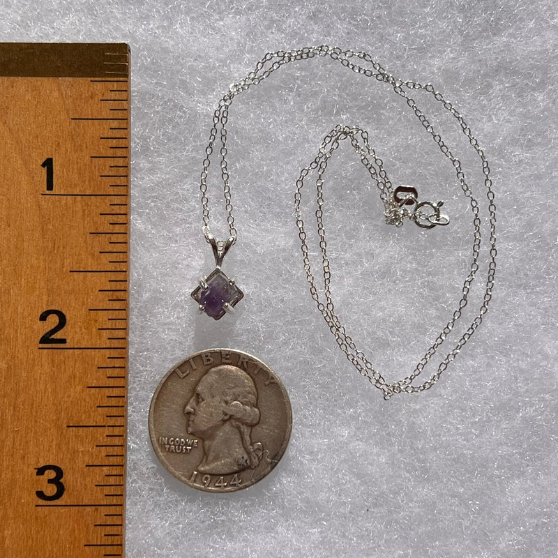 Purple Apatite Necklace Sterling Silver #5973-Moldavite Life