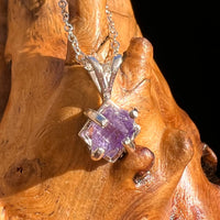 Purple Apatite Necklace Sterling Silver #5975-Moldavite Life