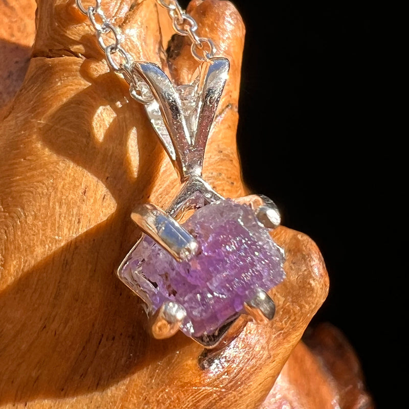 Purple Apatite Necklace Sterling Silver #5977-Moldavite Life