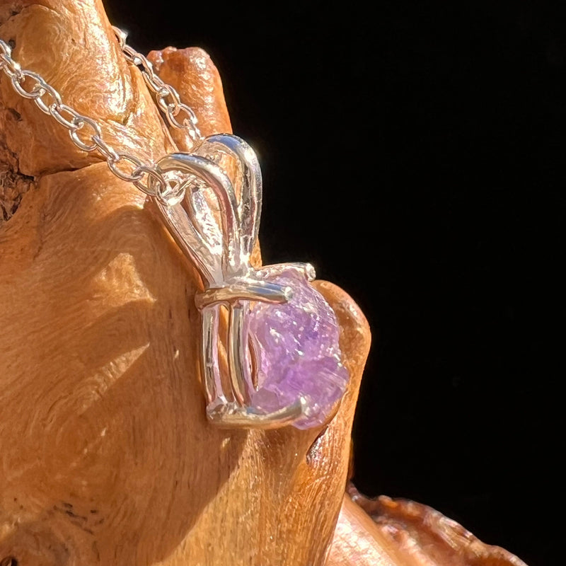Purple Apatite Necklace Sterling Silver #5979-Moldavite Life