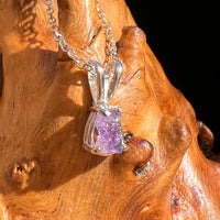 Purple Apatite Necklace Sterling Silver #5981-Moldavite Life