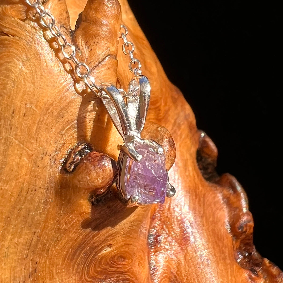 Purple Apatite Necklace Sterling Silver #5982-Moldavite Life